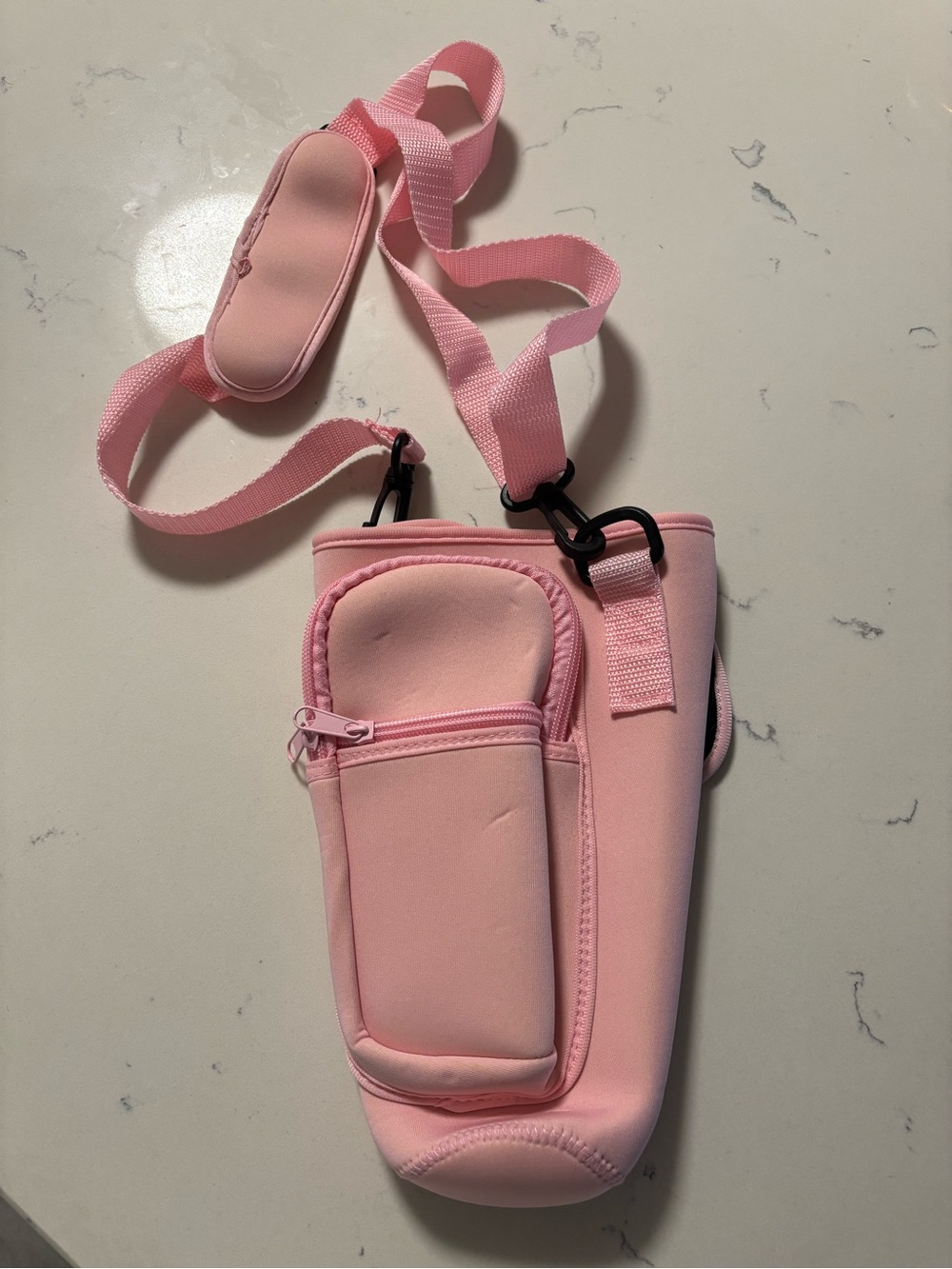 Pink Neoprene 40oz Cup/Tumbler Carrier Crossbody